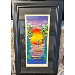 Peter Max "Better World" Signed HC 42/50 Serigraph Framed COA